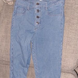 White pin striped jeans - never worn